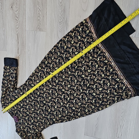 April Cornell Rayon Dark Prairie Folk Floral Boho Maxi Dress, Small - Picture 13 of 15